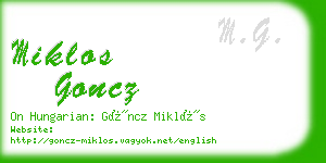 miklos goncz business card