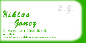 miklos goncz business card